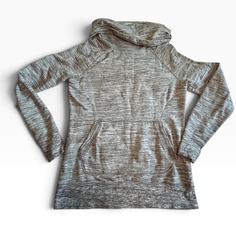 LL Bean Women Gray Space Dye Cowl Neck Pullover Sweatshirt M Regular 506908